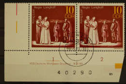 DDR, MiNr. 1850, Waag. Paar, Ecke Li. Unten, DV I, Gestempelt - Oblitérés