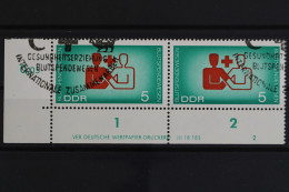 DDR, MiNr. 1207, Waagerechtes Paar, Ecke Links Unten, DV 2, Gestempelt - Used Stamps