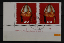 DDR, MiNr. 1554, Waag. Paar, Ecke Li. Unten, DV I, Gestempelt - Used Stamps