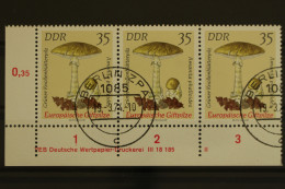 DDR, MiNr. 1939, Dreierstreifen, Ecke Li. Unten, DV II, Gestempelt - Used Stamps