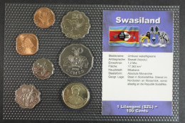 Swasiland, BTN-Kursmünzensatz Verschiedene JG, 7 Münzen - Otros – Africa