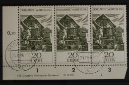 DDR, MiNr. 1234, Dreierstreifen, Ecke Links Unten, DV 2, Gestempelt - Used Stamps