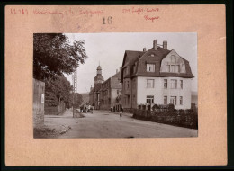 Fotografie Brück & Sohn Meissen, Ansicht Marienberg I. Sa., Poststrasse Mit Postamt Und Wohnhäusern  - Lieux