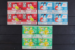 DDR, MiNr. 1030-1032, Viererblöcke, Gestempelt - Gebraucht