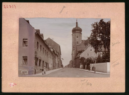 Fotografie Brück & Sohn Meissen, Ansicht Marienberg I. Sa., Blick In Die Herzog-Heinrich-Strasse Mit Kirche  - Orte