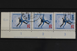DDR, MiNr. 1339, Dreierstreifen, Ecke Li. Oben, DV 1. Unten Ndgz, Gestempelt - Used Stamps