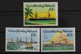 Kokos-Inseln, Schiffe, MiNr. 134-136, Postfrisch - Cocoseilanden