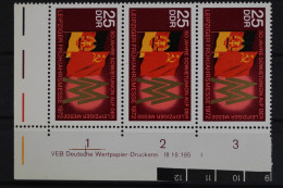 DDR, MiNr. 1744, Dreierstreifen, Ecke Li. Unten, DV I, Postfrisch - Unused Stamps