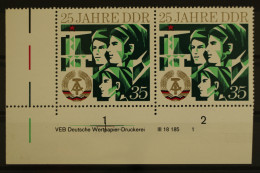 DDR, MiNr. 1952, Waag. Paar, Ecke Li. Unten, DV 1, Postfrisch - Neufs