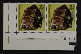 DDR, MiNr. 1738, Waag. Paar, Ecke Li. Unten, DV I, Postfrisch - Unused Stamps