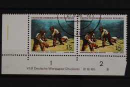 DDR, MiNr. 1394, Waag. Paar, Ecke Li. Unten, DV III, Gestempelt - Used Stamps