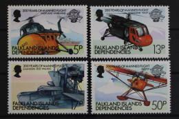 Falkland Dependencies, Flugzeuge, MiNr. 117-120, Postfrisch - Falkland