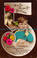 R164484 Greetings. Lots Of Fun On Your 5th Birthday. Boy. RP. 1938 - Monde