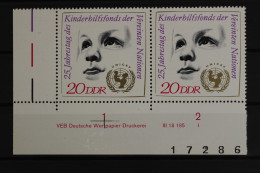 DDR, MiNr. 1690, Waag. Paar, Ecke Li. Unten, DV I, Postfrisch - Unused Stamps