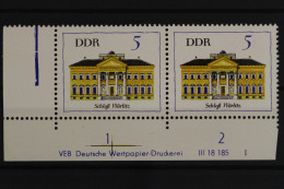 DDR, MiNr. 1245, Waagerechtes Paar, Ecke Li. Unten, DV I, Postfrisch - Neufs
