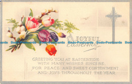 R164937 Greetings. A Joyful Eastertide. Flowers. 1948 - Monde