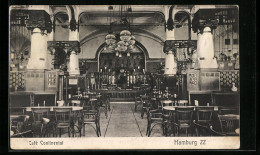 AK Hamburg-St. Georg, Cafe Continental, Kirchenallee 27, Innenansicht  - Mitte
