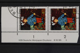 DDR, MiNr. 1396, Senkr. Paar, Ecke Li. Oben, DV II, Gestempelt - Used Stamps