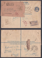 Inde British India 1933 Used Registered Letter Cover, Refused Return Mail, Lucknow Chief Court, Postal Stationery - 1911-35  George V