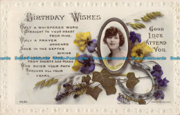 R164977 Greetings. Birthday Wishes Good Luck Attend You. Horseshoe And Flowers. - Monde