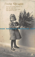 R163790 Greetings. Loving Thoughts. Girl With Christmas Tree. Carlton. 1913 - World