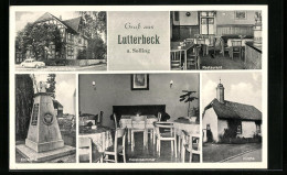 AK Lutterbeck A. Solling, Gasthaus Zur Linde, Kirche Und Ehrenmal  - Autres & Non Classés