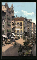 Cartolina Bozen, Der Obstmarkt Mit Ständen  - Bolzano (Bozen)