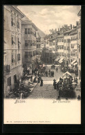 Cartolina Bozen, Der Belebte Obstmarkt Aus Der Vogelschau  - Bolzano (Bozen)