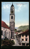 Cartolina Meran, St. Nikolaus-Pfarrkirche, Turm Und Gasthaus  - Other & Unclassified