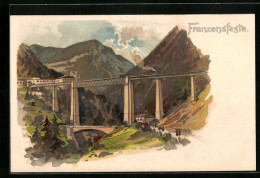 Artista-Cartolina Franzensfeste, Eisenbahnbrücke Mit Landschaftspanorama  - Other & Unclassified