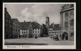 AK Memmingen I. A., Marktplatz Mit Automobil  - Memmingen