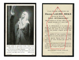 Laure Beke Paul Busschaert Courtrai Kortrijk 1926 Doodsprentje Bidprentje - Obituary Notices