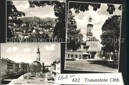 72313102 Traunstein Oberbayern Gesamtansicht Alpenblick Kirche Platz Traunstein - Traunstein