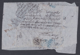 Inde British India 1860 East India Company Queen Victoria, Sheet Cover, Envelope Sheetlet, Calcutta To Lucknow - 1858-79 Compagnie Des Indes & Gouvernement De La Reine