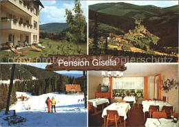 72312499 Hundsbach Forbach Pension Gisela Gastraum Panorama Skilaeufer Hundsbach - Autres & Non Classés