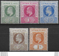 1902-03 Cayman Islands Edoardo VII 5v. MNH SG N. 3/7 - Autres & Non Classés