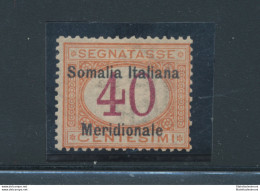 1906 SOMALIA, Segnatasse , 40 Cent Arancio Carminio, N° 5 , MNH** - Firmato Sor - Somalie