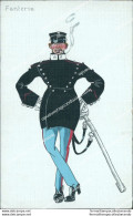 Ca286 Cartolina Militare Fanteria Uniforme Illustratore Artist - Other & Unclassified