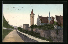 AK Ochsenfurt A. M., Stadtmauerpartie Mit Turm  - Ochsenfurt