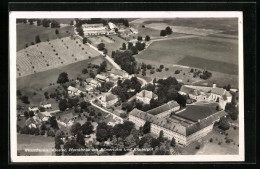 AK Wessobrunn, Kloster, Pfarrkirche Mit Römerturm Und Klostergut Vom Flugzeug Aus  - Altri & Non Classificati