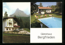 Cartolina Seis Am Schlern, Gästehaus Bergfrieden Mit Swimming Pool  - Autres & Non Classés