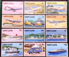 D630  Airplanes- Ships - Buses - St Lucía 1980 MNH - 7,50 (420-200).jpg - Flugzeuge