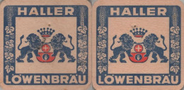 5005458 Bierdeckel Quadratisch - Haller Löwenbräu - Sous-bocks