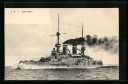 AK Kriegsschiff SMS Zähringen Volldampf Gebend  - Warships