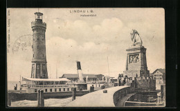AK Lindau I. B., Hafeneinfahrt, Leuchtturm  - Lighthouses