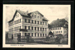 AK Wangen /Allg., Schule Und Gartentor Mit Schild Ludwig Edel  - Wangen I. Allg.