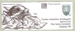 Slovakia 1996, Bird, Birds, Postal Stationery, Pigeongram, 1v, MNH** - Andere & Zonder Classificatie