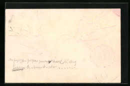 Präge-AK Geprägte Fliegende Schwalben Mit Efeuzweig, Siegel Mit Blattmotiv  - Vögel