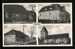 AK Spieka, Gemischtwarengeschäft W. Suchanneck, Bahnhof, Schule  - Autres & Non Classés