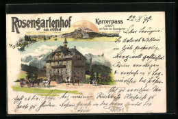 Lithographie Welschnofen, Rosengartenhof A. Karrerpass Am Fusse Des Rosengartens  - Other & Unclassified